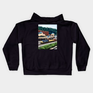 Pittsburgh PA - Freight Train Going By Station Square Kids Hoodie